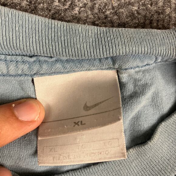 Nike T-Shirt Mens Size XL Blue Florida Spellout Swoosh Graphic Tee Distressed - Picture 5 of 11